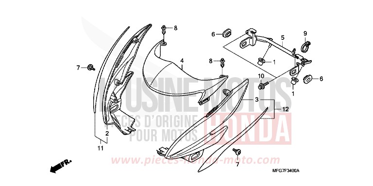 COWL for CB600F Hornet ABS PEARL AMBER YELLOW (Y200) from 2008